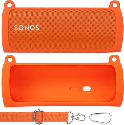 khanka Silicone Case Replacement for Sonos Roam/Sonos Roam 2 Portable Smart Bluetooth Speaker (Orange)