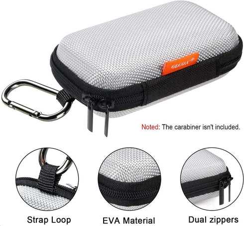 GLCON Small EVA Electronic Carrying Case, Hard Shell Zipper Case for Earbud, Bluetooth Headset, Charger, Small Gadgets