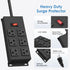 JUNNUJ Heavy Duty 20 Amp Power Strip with 6 Outlets, 12 Gauge Surge Protector, 3000J, 6 FT Extension Cord for Garage