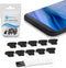 Anti Dust Plugs (10 Pack) with Charging Port Cleaning Brush - Flat Design Port Protector Cover for iPhone 14, 13, 12,