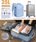 Waterproof Travel Backpack for Women Men, Flight Approved Carry On Overnight Bag for 17'' Laptop, Light Blue