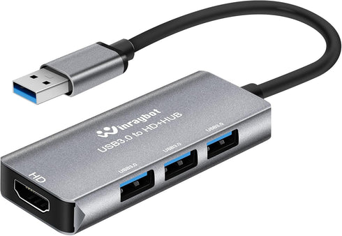 WinRaybot USB Hub with HDMI Extended Monitor 1080P@60Hz Display with 3 Port USB