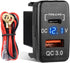 Anina USB C Car Charger Socket for Toyota, 12V/24V Dual USB Outlet PD3.0 & QC3.0 with LED Voltmeter for Tundra 2005-2006