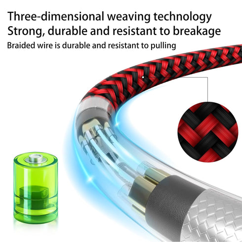 USB C to USB C Cable Nylon Braided 60W 3/3/6/6/10 FT Fast Charging Cable for iPhone 15/15 Plus/15 Pro Max, MacBook Pro