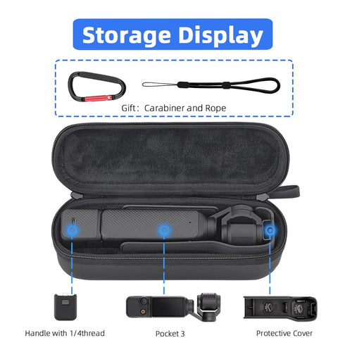 BRDRC Carrying Case for DJI Osmo Pocket 3, Portable Hard Storage Case, Carry Bag Pocket 3 Accessories (Black)