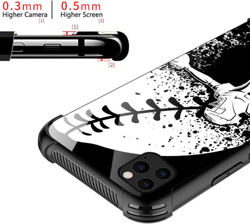 CARLOCA iPhone 12 Mini Case, Baseball Catcher at Home Pattern Design, Shockproof Anti-Scratch for Boys