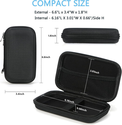 GLCON Portable Protection Hard EVA Case for External Battery,Cell Phone,GPS,Hard Drive,USB Charging Cable,Carrying Bag