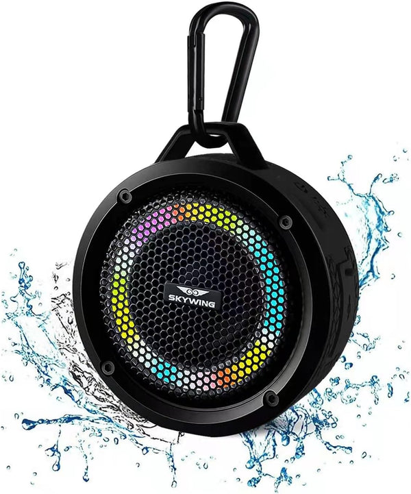 Bluetooth Shower Speaker, Soundace S6 IPX7 Waterproof Portable Speaker with Suction Cup Hook, TWS RGB Lights for Outdoor