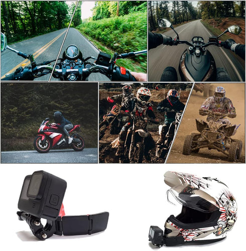 Motorcycle Helmet Chin Mount Kit for GoPro Hero 10, 9, 8, 7, 6, 5, 4, Session, DJI Osmo Action, AKASO, SJCAM, Xiaomi Yi