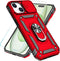 SunStory iPhone 15 Plus Case, Red with HD Screen Protector, Slide Camera Cover & Rotated Ring Kickstand, Military-Grade