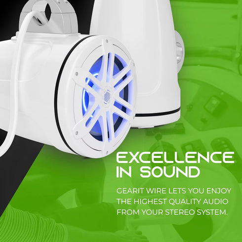 GearIT 12/2 Marine Wire 20 Feet, 12AWG Gauge Tinned OFC Copper Speaker Cable, White