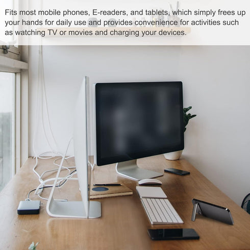uxcell Ultra-Thin Phone Stands, Horizontal & Vertical Desk Stand for Most Smartphones, Phone Cases, Tablets, Black