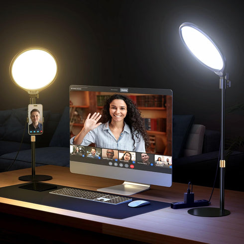 Ring Light with Stand for Zoom Meetings, 360° Rotate 10.5" Zoom Lighting for Video Calls and Live Streaming