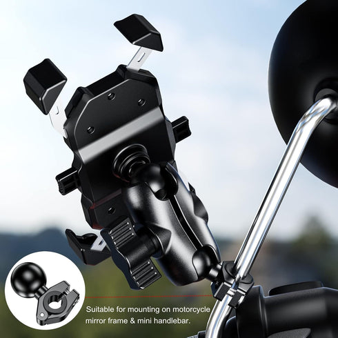 BRCOVAN Aluminum Alloy Mini Mount Base with 1'' TPU Ball for Rails Diameter 0.39'' to 0.63''