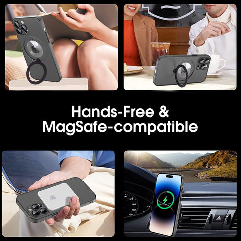 iPhone 12 Pro Max Case - Lightweight, Translucent Matte, Shockproof, Magsafe Compatible, with Camera Lens Protector,