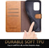 SUANPOT Leather Wallet Case for Samsung Galaxy A52 4G & 5G, RFID Credit Card Holder, Shockproof Cover, Light Brown