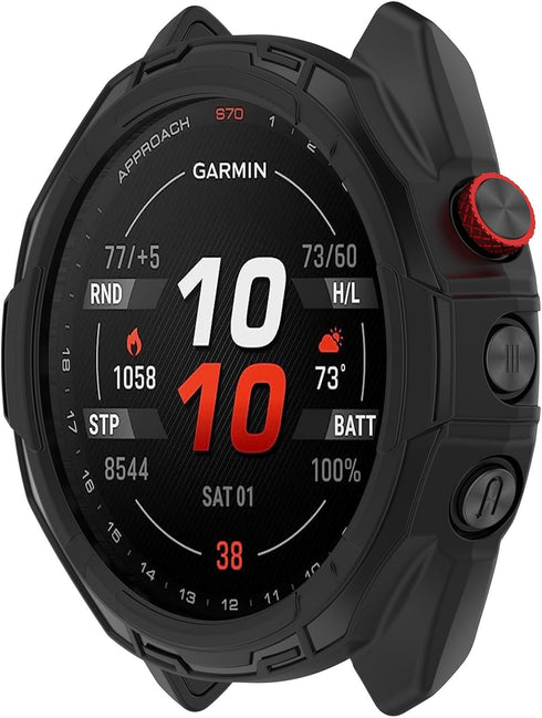 3 Pack Protective Cases for Approach S70 Watch Accessories, Compatible with Garmin Approach S70 Smartwatch (Black,