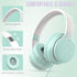 rockpapa L22 Wired Headphones for Kids Girls Boys Women with Microphone, Foldable Stereo 3.5mm Corded Headphones for School Classroom Chromebooks Computer Laptop Phone Airplane (Teal)