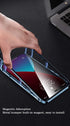 iPhone 12 Pro Max Case with Camera Lens Protector, Metal Bumper, 360 Full Body Protection, Silver, Double-Sided