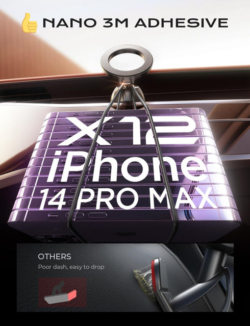 LISEN for MagSafe Car Mount, Strongest Magnet Power Phone Holder for Car, Fit All Mobiles