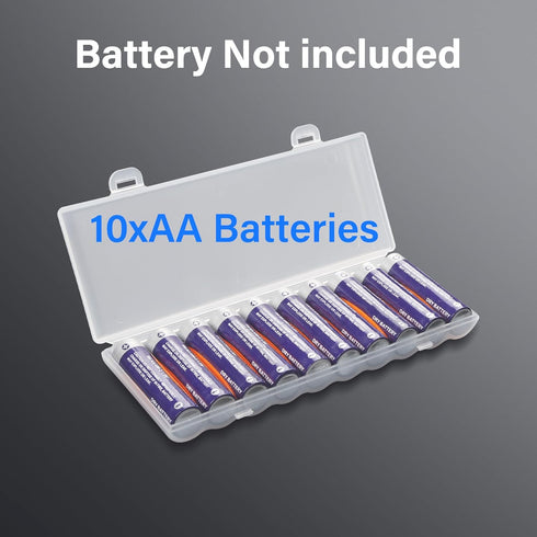 PNGKNYOCN AA Battery Storage Case, Portable Transparent Plastic for 10 AA Batteries, 2-Pack