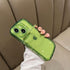 Ownest Creative Design Case for iPhone 13 with Clear Kickstand and Camera Holder, Slim Shockproof Cool Cover, Green