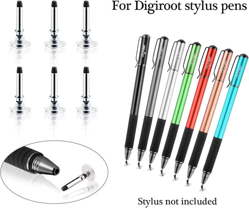 Digiroot High Precision Disc Tips Replacements for Capacitive Stylus Pens (6-Pack)