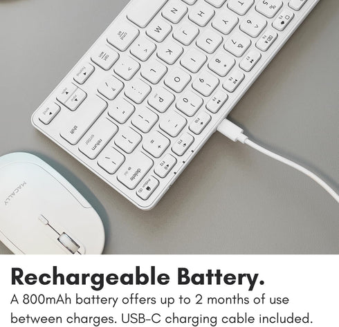 Macally Bluetooth Keyboard for Mac, Premium Multi-Device Compatible Wireless Keyboard for MacBook, iMac, Laptop, PC