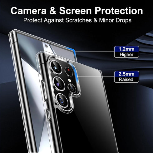 Red2Fire Samsung Galaxy S24 Ultra Case - Full Body Protection, 2 Screen & Lens Protectors, Crystal Clear, Anti-Scratch,