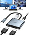 USB C to Dual HDMI Adapter 4K@30Hz, KOZYC USB C Hub Multiport Adapter with 2xHDMI, USB 3.0, 100W PD, Support USB C to