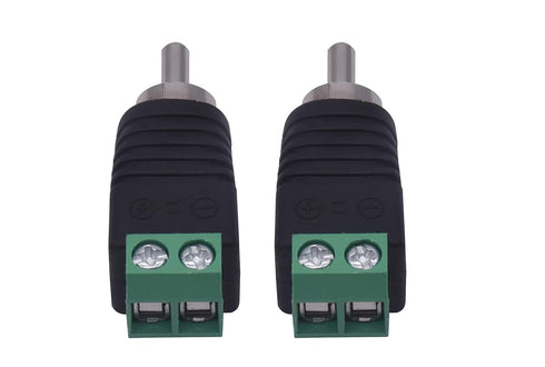 RCA Plugs for Speaker Wire, Phono RCA Male Plug Solderless Converter, 12 Pack