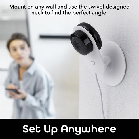 Geeni Glimpse Indoor Home Security Camera - 1080p Video Wireless WiFi, 2-Way Audio, Motion Alert Phone App (White)