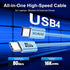 SHULIANCABLE 4 Cable,80Gbps 16K/8K 4/3, 3.3FT/1M) USB C Cable, USB Data Data Sync, Supports Displays,Compatible
