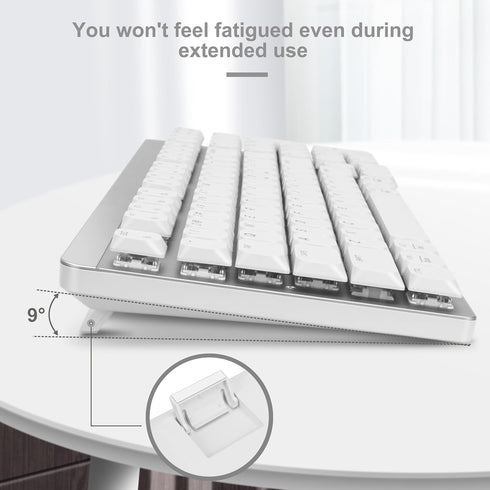 LeadsaiL 2.4Ghz 98-Key Wireless Keyboard and Mouse Combo, Cordless Mechanical Keyboard and Silent Mouse for Business