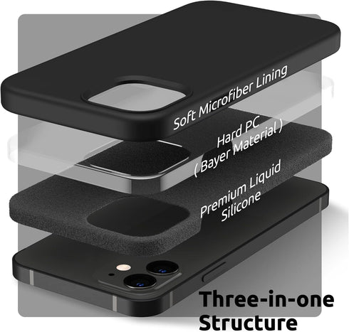 SURPHY iPhone 12 Mini Case, Liquid Silicone Phone Case (with Microfiber Lining) Compatible with iPhone 12 Mini 5.4