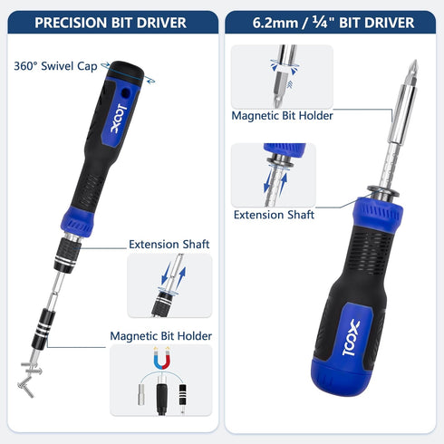 XOOL 200 in 1 Precision Screwdriver Kit - Electronics Repair Tool Magnetic Driver Kit with 164 Bits, Flexible Shaft,