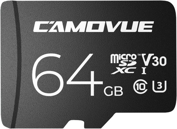 CAMOVUE 64GB microSD Card, Max.100MB/s Read Speed, 4K Ultra HD Transmission, Series RLA-SD10,U3/C10/30,