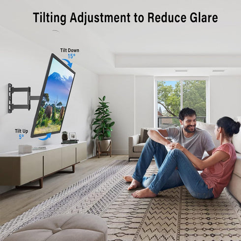 MOUNTUP Full Motion TV Wall Mount for Most 26-50 Inch TVs, Max VESA 300x300mm Wall Mount TV Bracket with Swivel Tilting