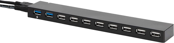 Amazon Basics USB 3.0 10-Port Hub with AC Adapter, 5Gbps Faster Data Transfer for