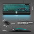 HeengYanson 7-Color Wired Keyboard and Mouse Combo, Backlit Computer Keyboards with Wrist Rest, Light Up Keyboard Easy