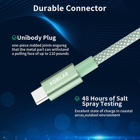 USB C to USB C Cable, 60W 3A Fast Charging USB C Charger Cable, 2pack-5ft, Aluminum Shell for iPhone 15/15Pro/15Plus