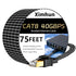 Cat 8 Ethernet Cable 75FT, High-Speed Braided Internet Cable Network Cord with