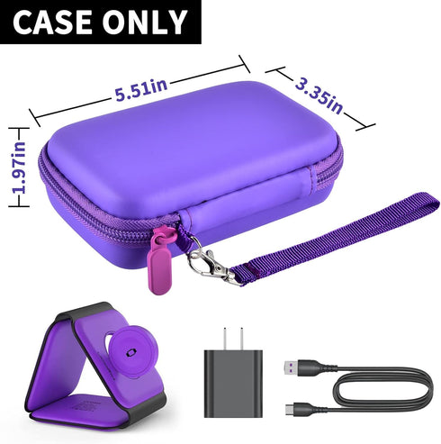 Travel Case for UCOMX 3 in 1 Wireless Charger, Foldable Magnetic Charging Station Storage Holder Bag, Purple