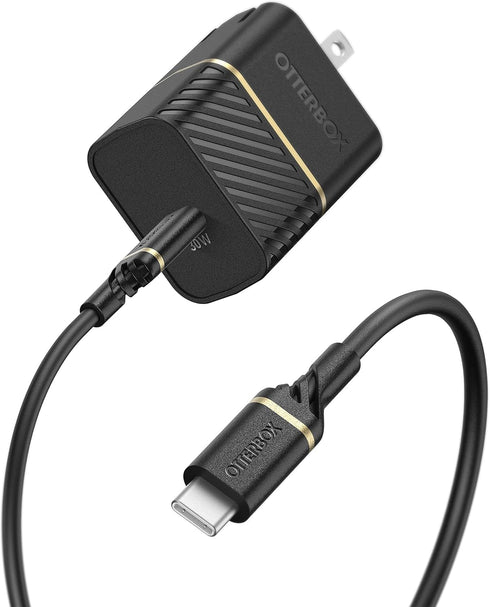 OtterBox USB-C Wall Charger, 30W + USB C-C 1M Cable - Black Shimmer