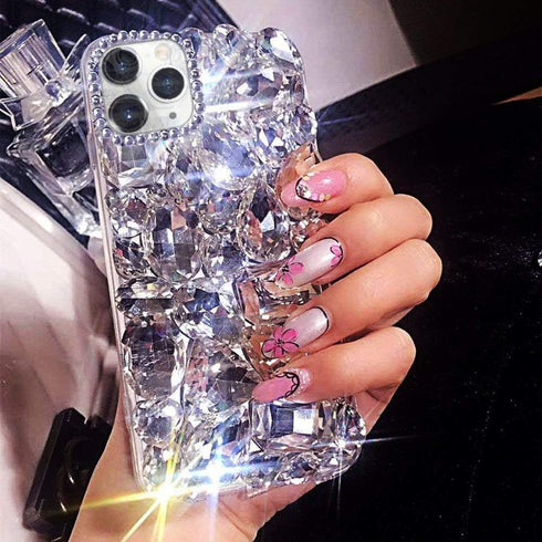 Bonitec 3D Glitter Sparkle Bling Case for iPhone 11 Pro, Luxury Rhinestone Diamond Bumper, Clear Gems Cover