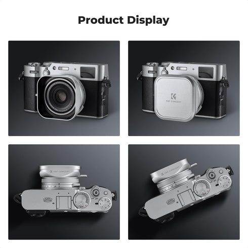 K&F Concept Silver Square Metal Lens Hood Kit for Fujifilm X100/X100F/X100S/X100T/X100V/X100VI