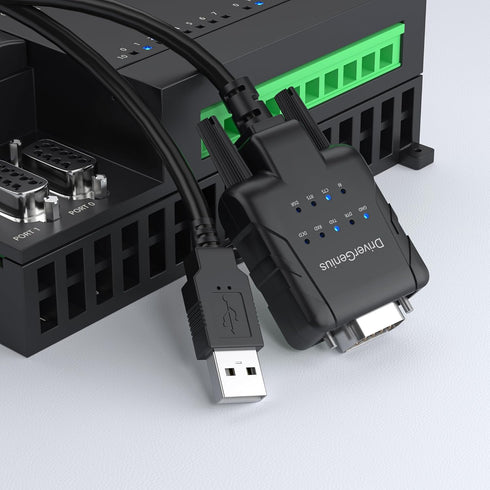 DriverGenius USB to Serial RS232 DB9 Adapter Cable with 9 x LED Indicators - Prolific PL2303 for Windows 11, macOS 14,