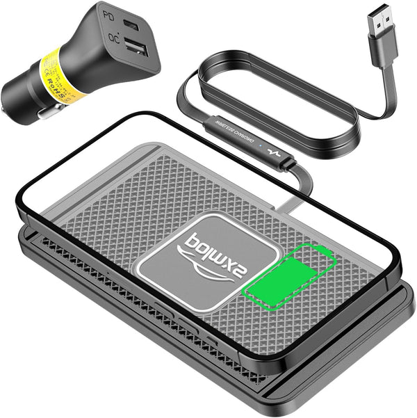 Wireless Charger Car Charging Pad 15W Fast Wireless Phone Charger Cell Phone Cordless Charger Charging Mat Compatible