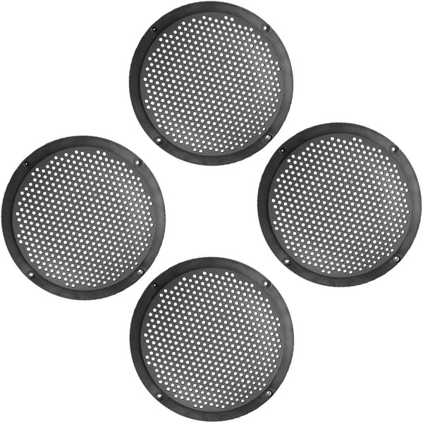 Unifizz 4pcs 6'' Plastic Audio Speaker Cover Mesh Subwoofer Grill Horn Guard Decorative Circle Grille Protector for