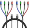 10ft 2Pack Multi Charging Cable - Fast 4 in 1 Braided USB Cable for iPhone, Type C, Micro USB, Samsung, LG, Tablets &